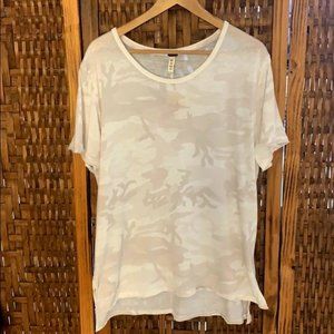 NWOT Free People Light Camo Burnout Tee Medium